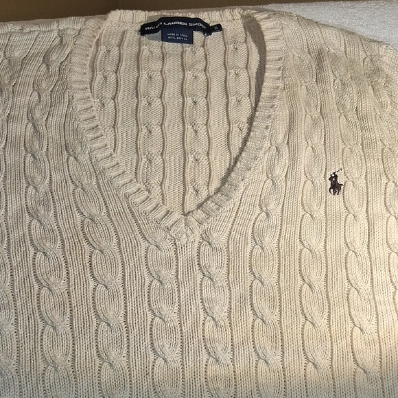 Polo by Ralph Lauren Women's V-Neck Cream Sweater